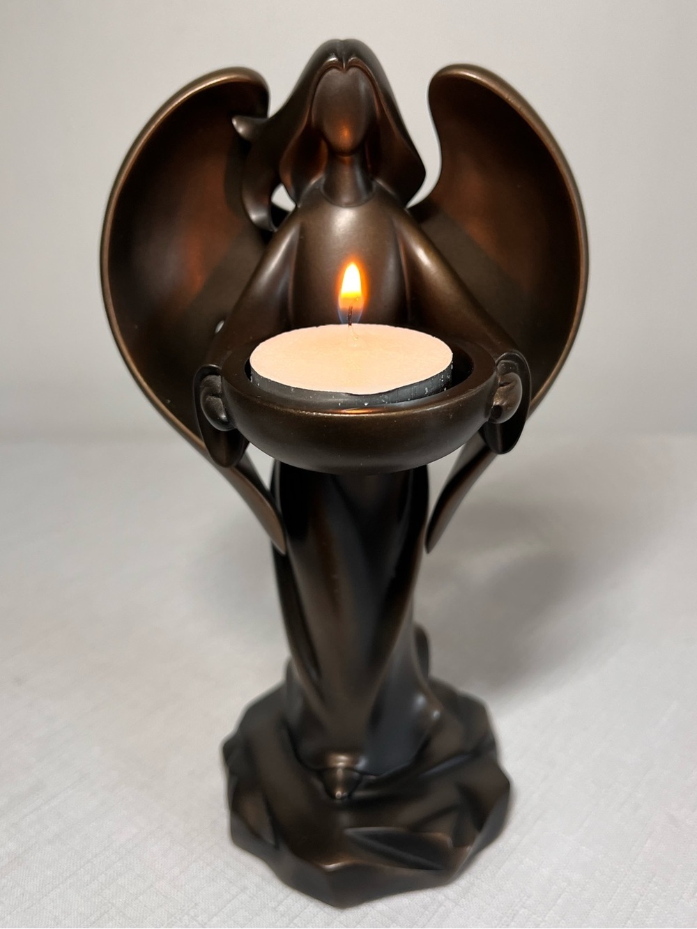 PartyLite Bronze Color Angel Tealight Holder. Excellent condition.